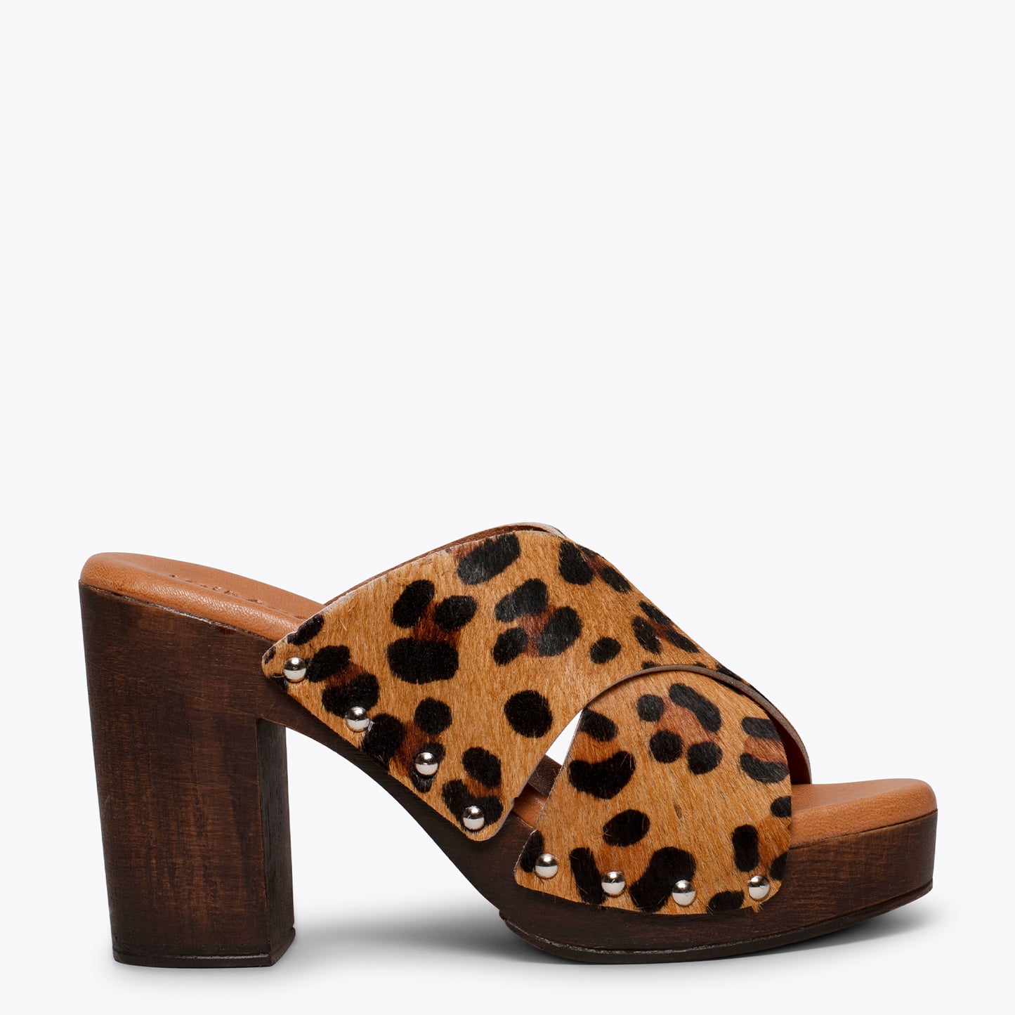 Tamanco feminino LEOPARD com estampa animal MALLORCA 