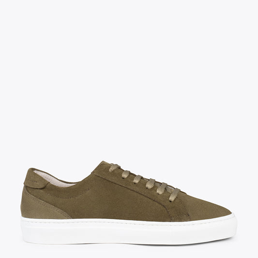 ENJOY – Sneakers de piel de serraje VERDE