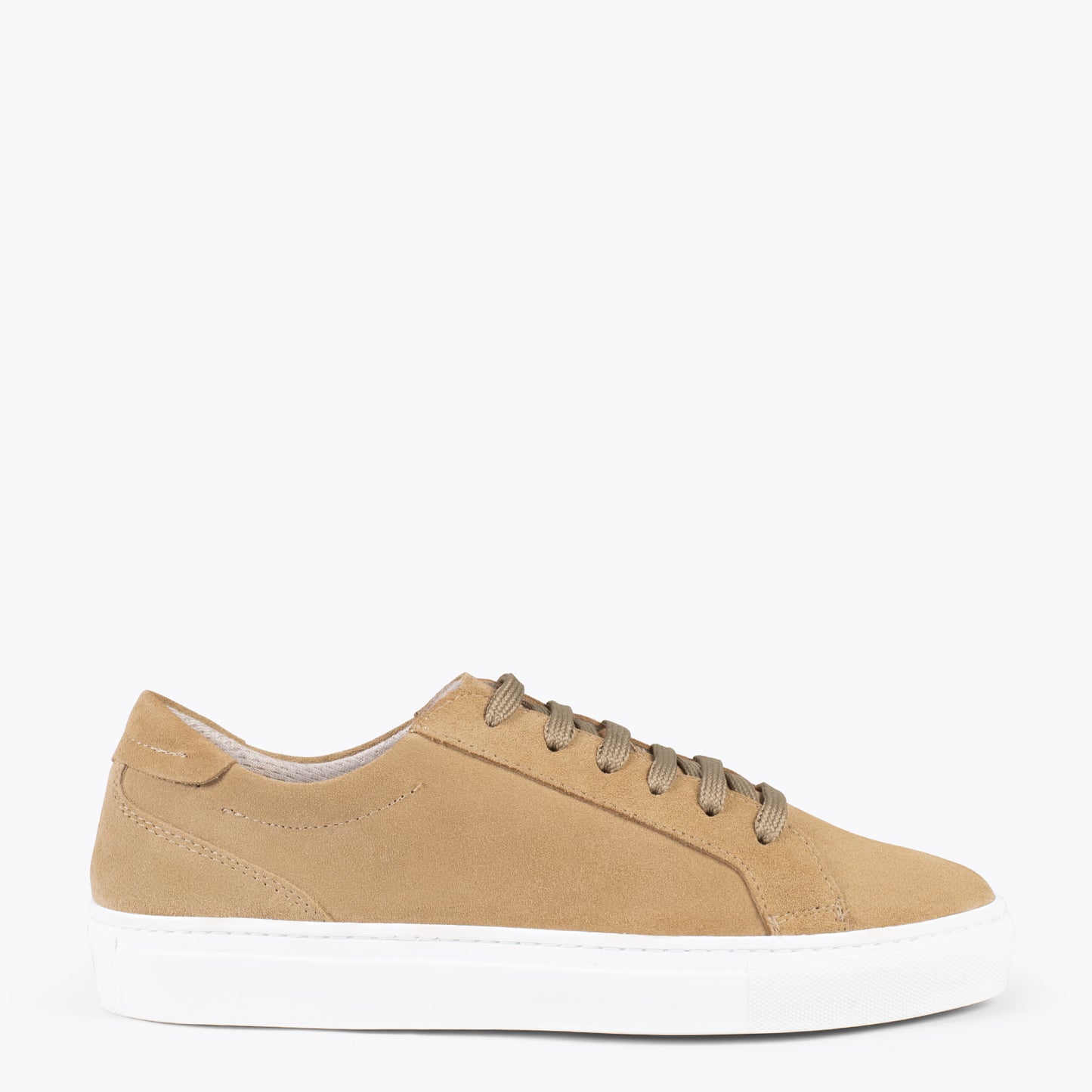 ENJOY – Sneakers de piel de serraje BEIGE