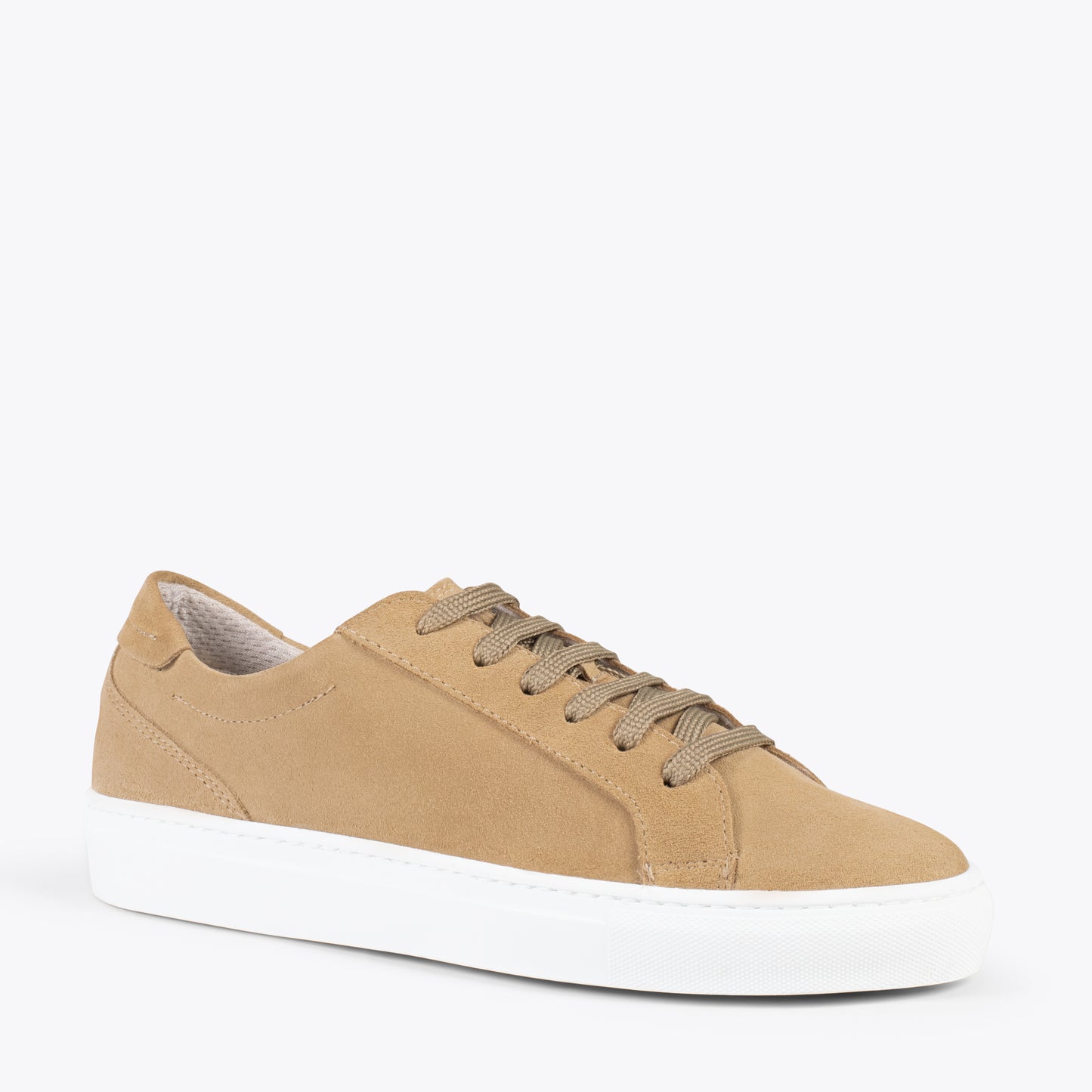 ENJOY – Sneakers de piel de serraje BEIGE