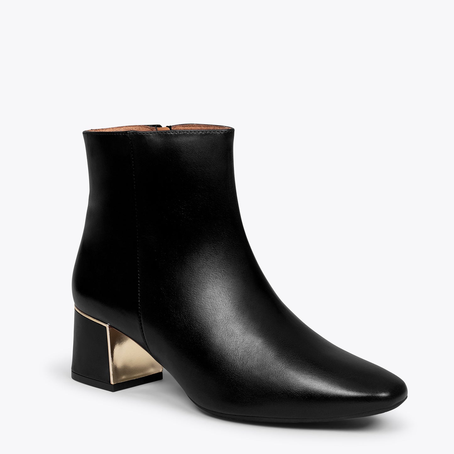 Bottines à talons GOLD BLACK avec détail doré 