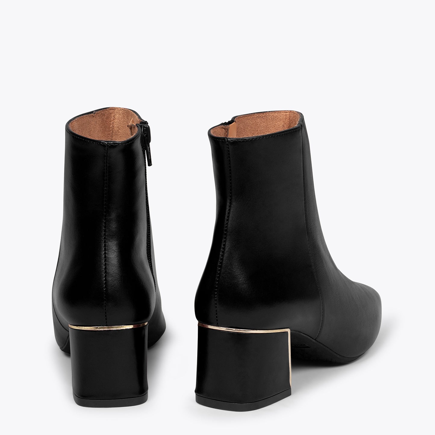 Bottines à talons GOLD BLACK avec détail doré 