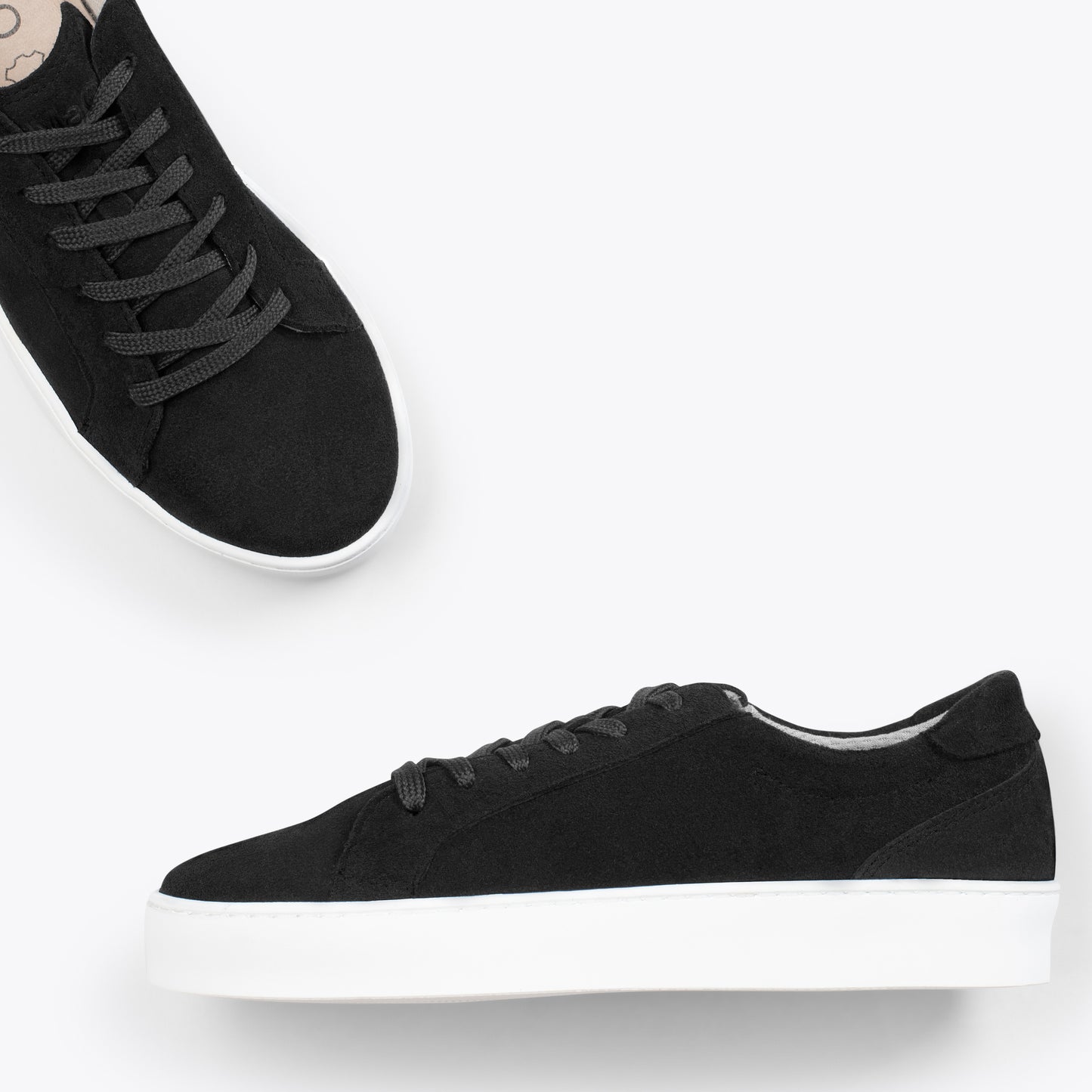 ENJOY – Sneakers de piel de serraje NEGRO