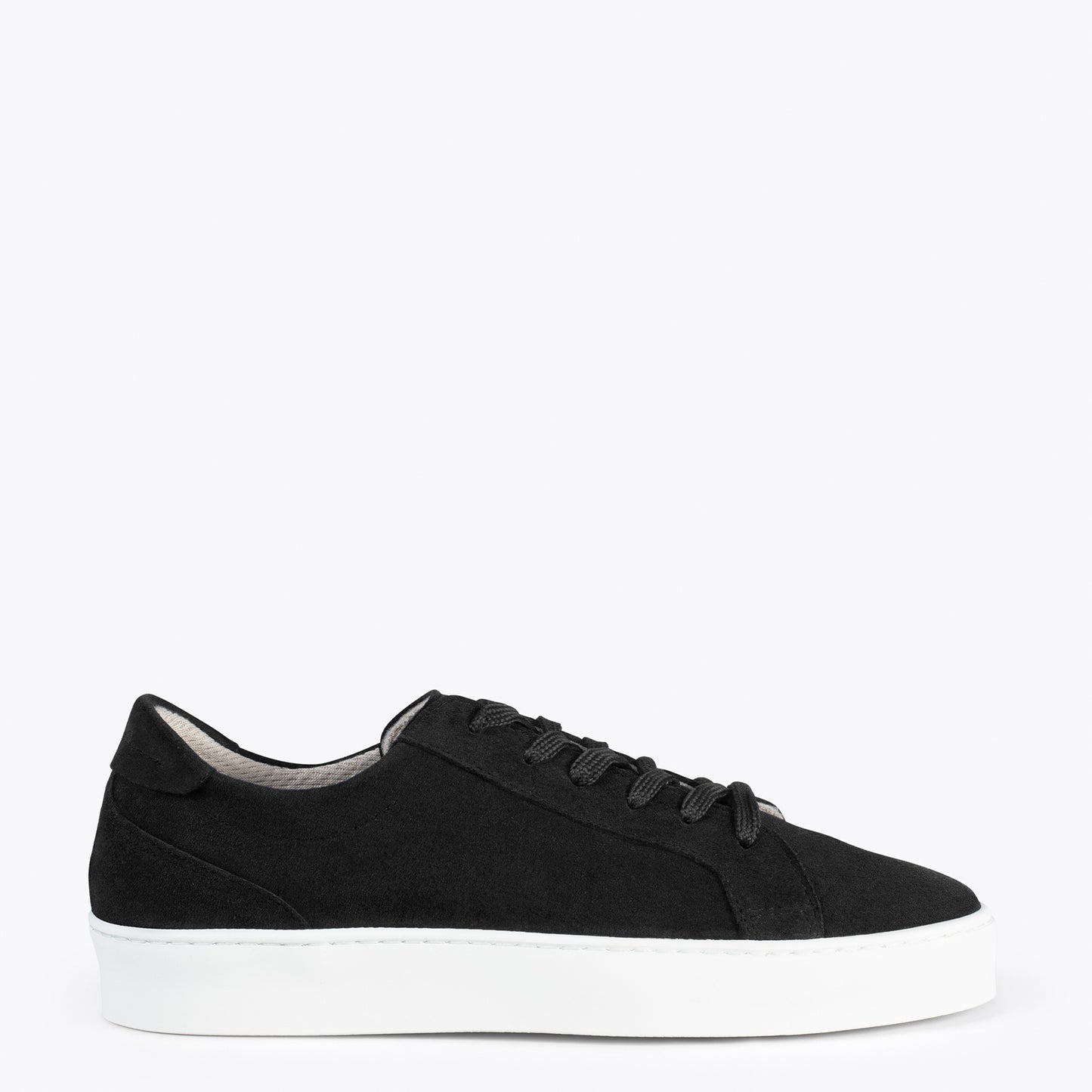 ENJOY – Sneakers de piel de serraje NEGRO