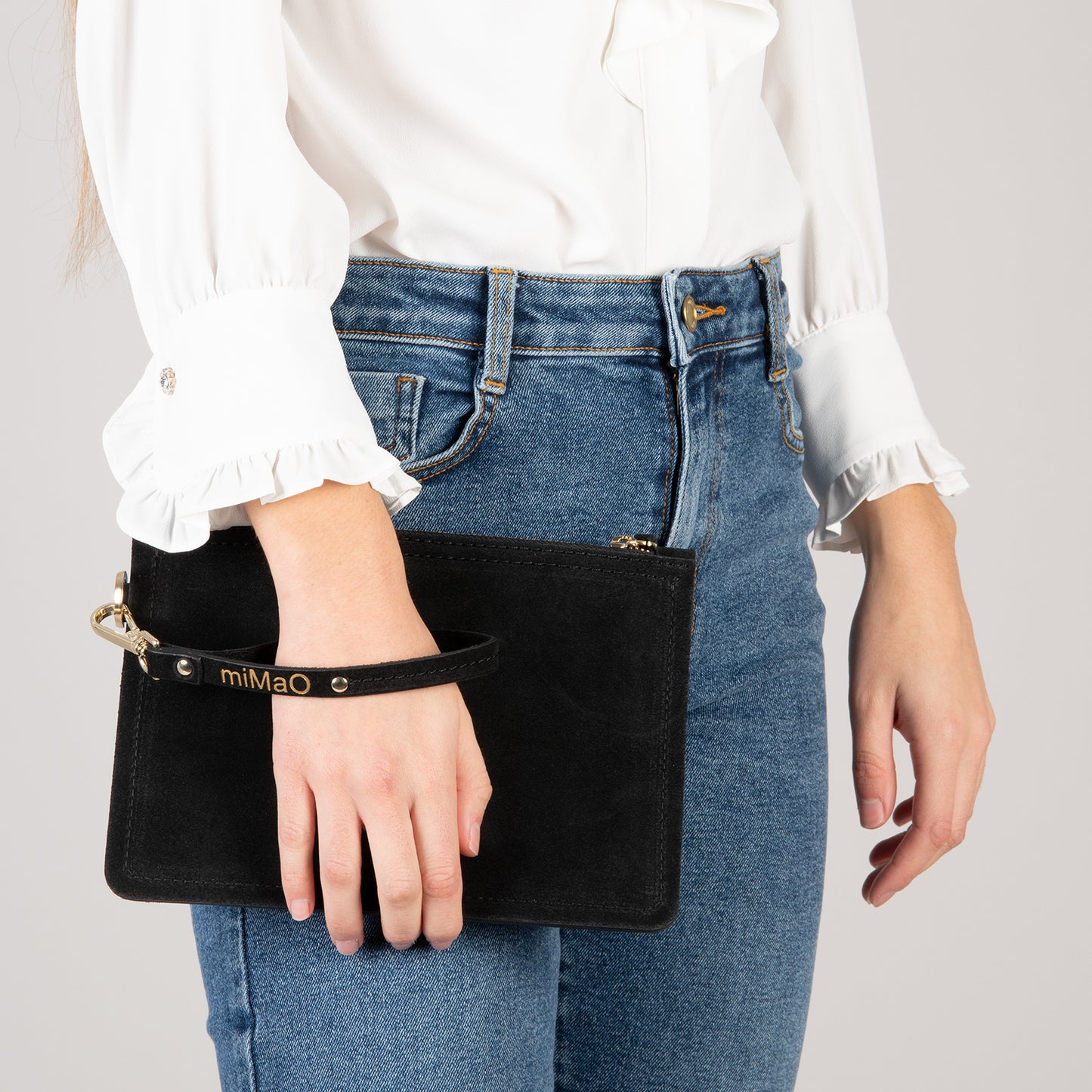 URBAN - Bolso de piel tipo clutch NEGRO