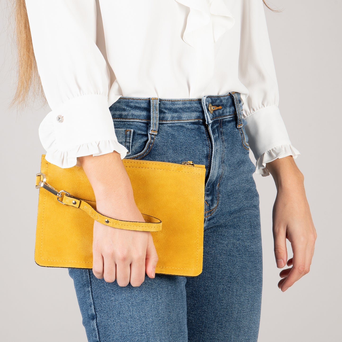 URBAN - Clutch de couro AMARELO 