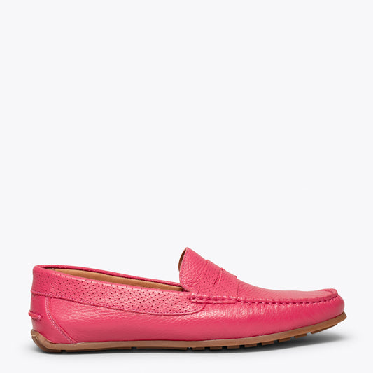 Calçado casual masculino de couro MOCCASIN ROSA 