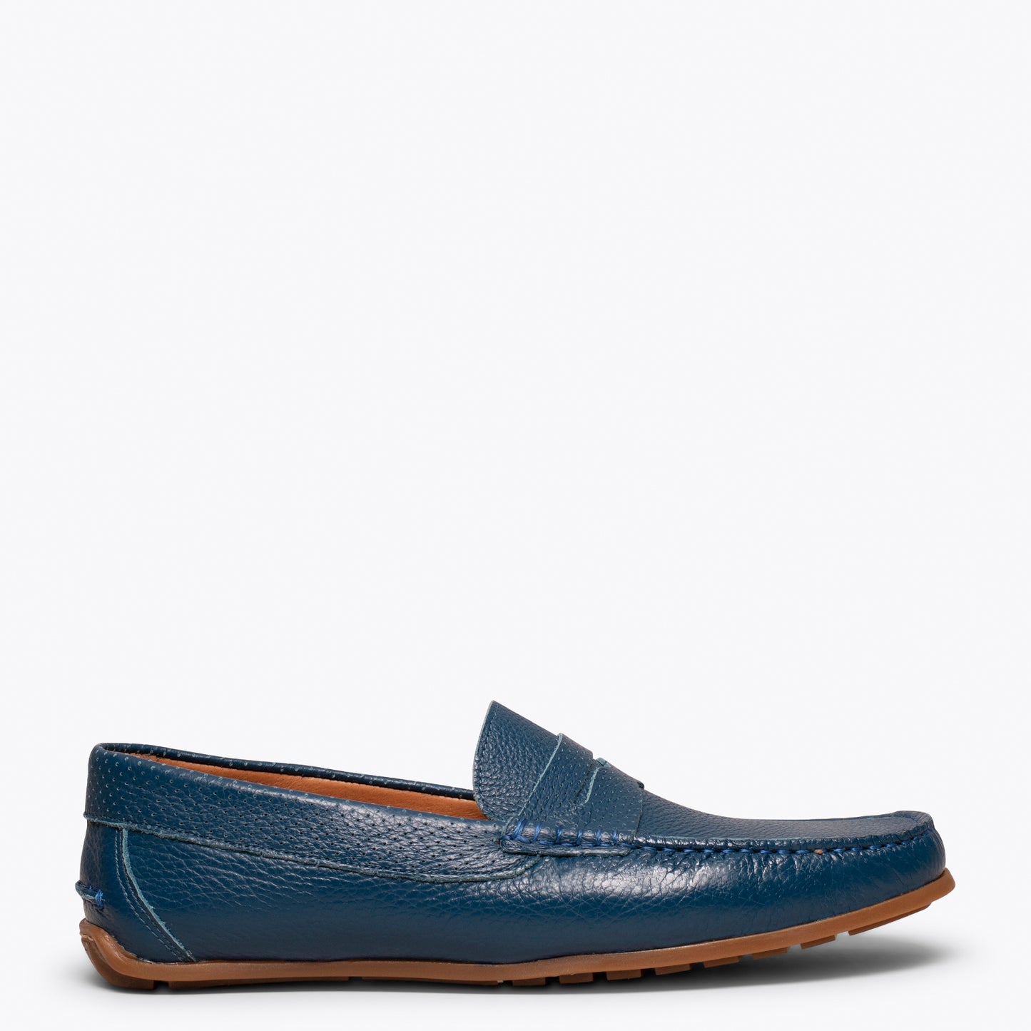 Calçado casual masculino de couro MOCCASIN BLUE 