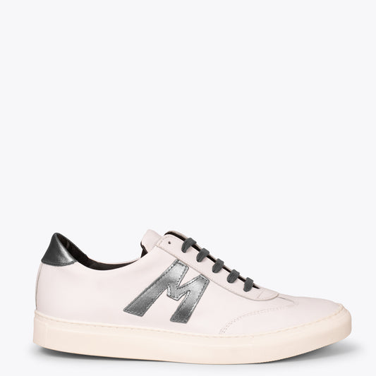 MÓNACO Zapatillas casual de hombre con logo PLATEADO