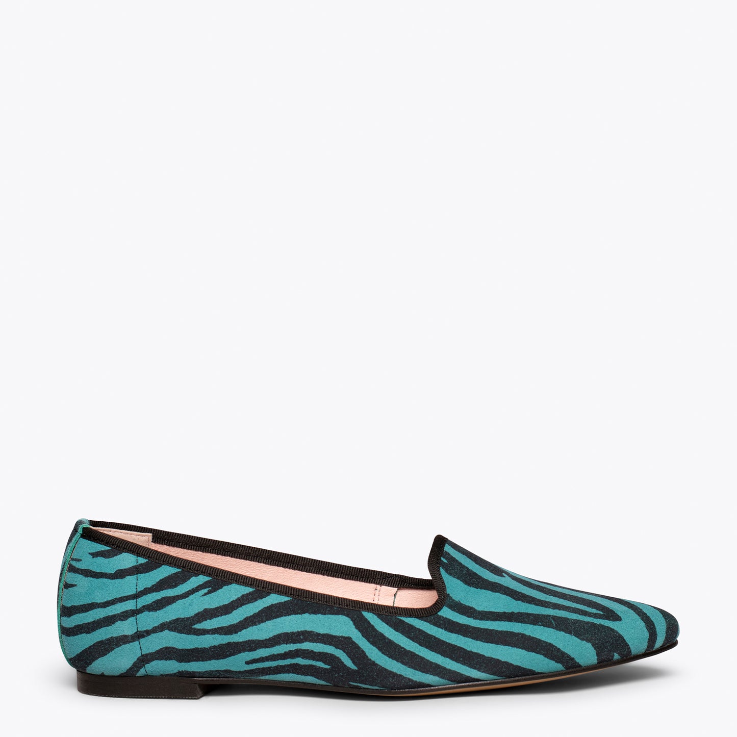 SLIPPER Sapatilhas com estampa animal zebra TURQUESA 