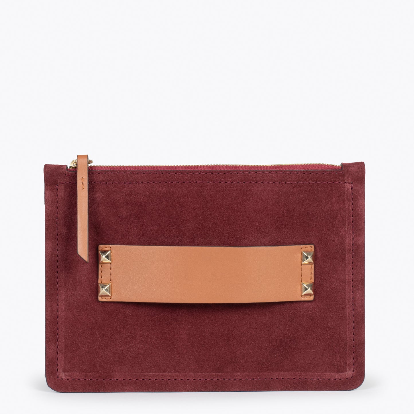 CLASSIC - Bolsa crossbody com zíper duplo BORGONHA 