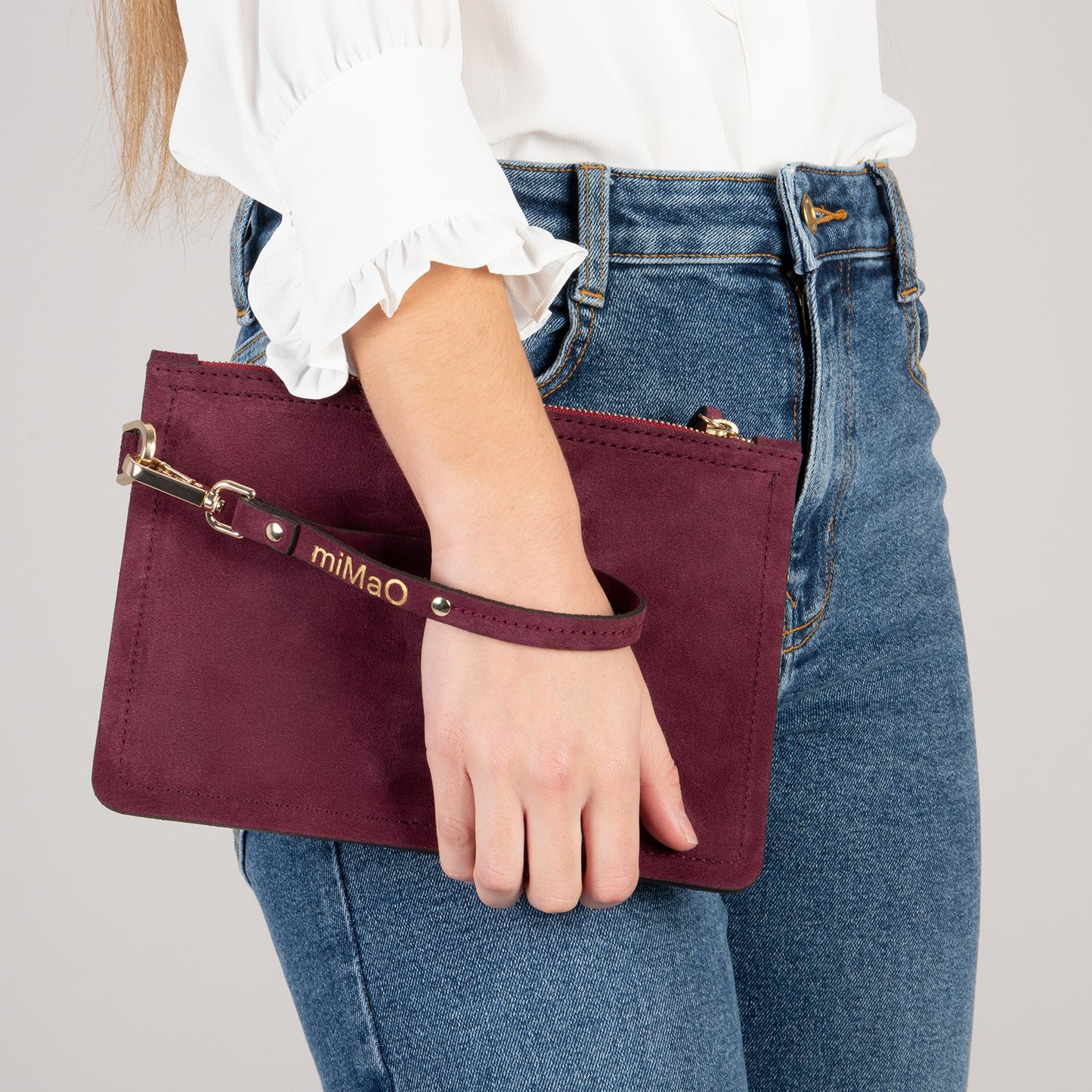 URBAN - Bolsa clutch de couro VINO 