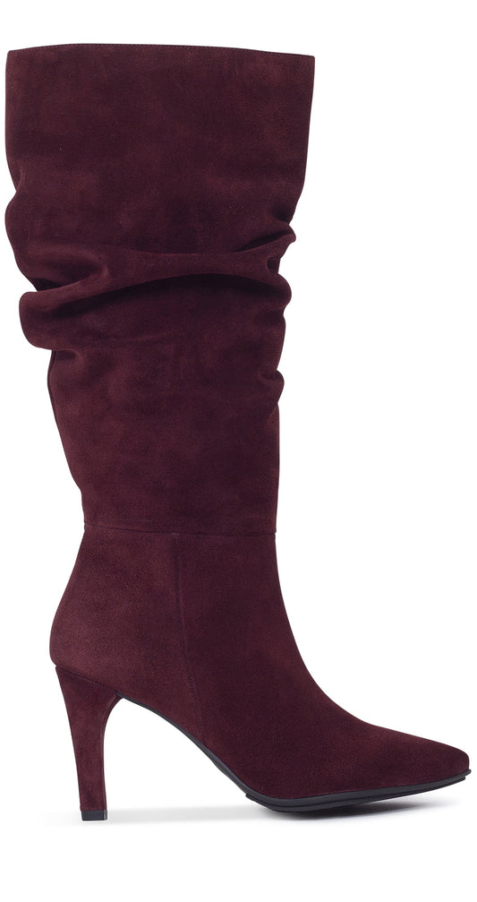 FASHION BOOT - Botas femininas enrugadas Borgonha 